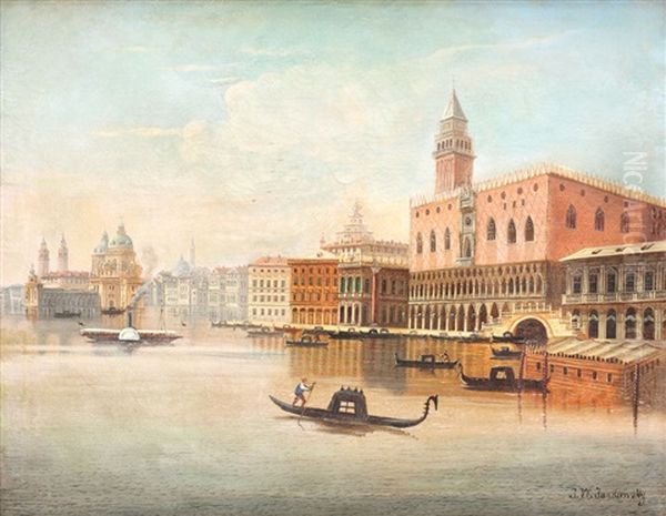 Venice Oil Painting by Johann Wilhelm Jankowski