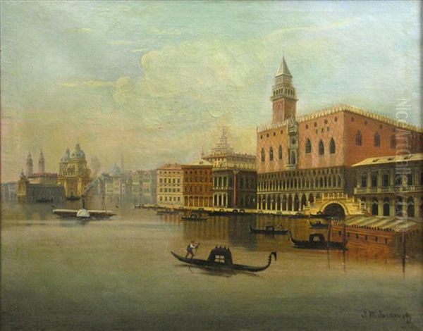 Venice Oil Painting by Johann Wilhelm Jankowski