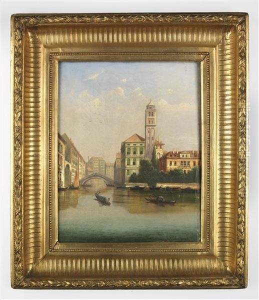 Ansicht Aus Venedig Oil Painting by Johann Wilhelm Jankowski