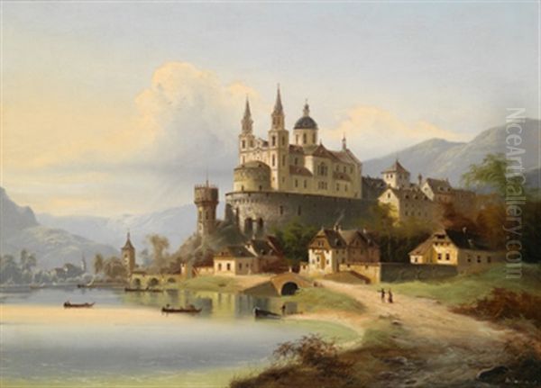 Stift Am Ufer Oil Painting by Johann Wilhelm Jankowski