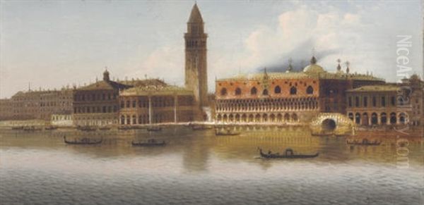 Bacino Di San Marco, Venice Oil Painting by Johann Wilhelm Jankowski