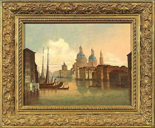 Venezianische Idealvedute Oil Painting by Johann Wilhelm Jankowski