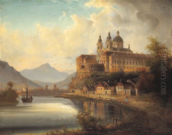 Blick Auf Melk Oil Painting by Johann Wilhelm Jankowski