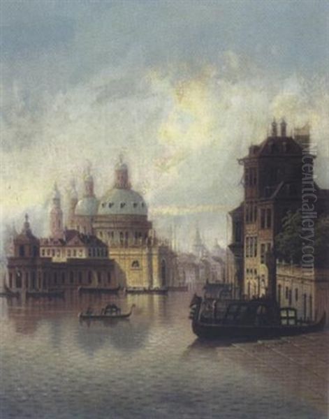 Venedig, Ein Blick Auf S. M. Salute Oil Painting by Johann Wilhelm Jankowski