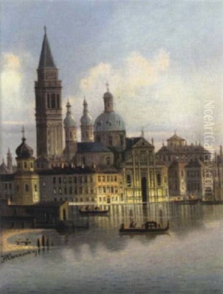 Ansicht Von Venedig Oil Painting by Johann Wilhelm Jankowski