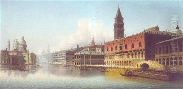 The Bacino Di San Marco, Venice Oil Painting by Johann Wilhelm Jankowski