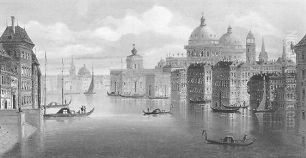 Canale Grande In Venedig Oil Painting by Johann Wilhelm Jankowski