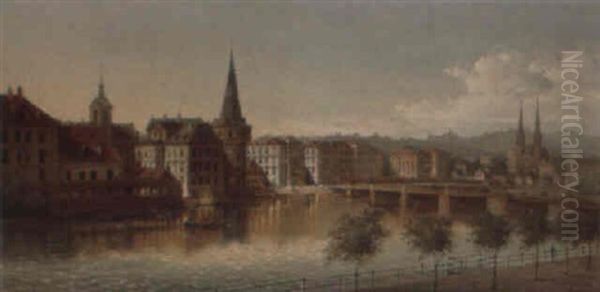 Ansicht Von Luzern Oil Painting by Johann Wilhelm Jankowski