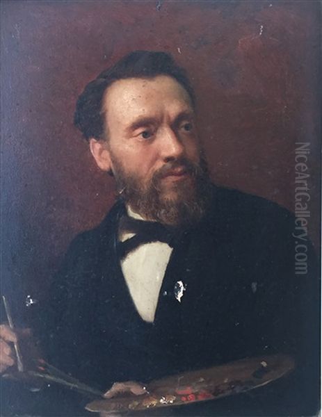 Autoportrait Oil Painting by Louis A. F. (Jean-Louis) Janmot