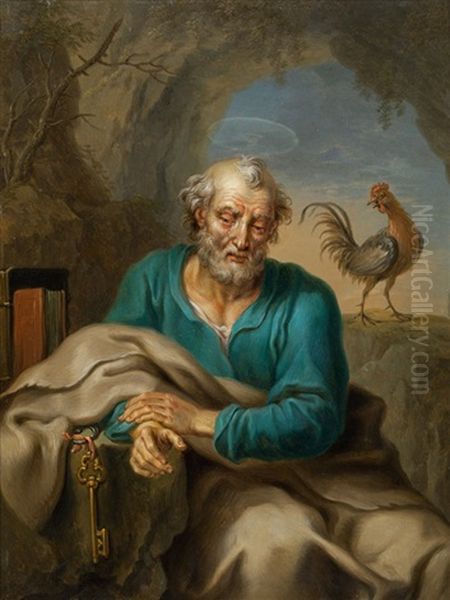 Saint Petrus Oil Painting by Franz Christoph Janneck