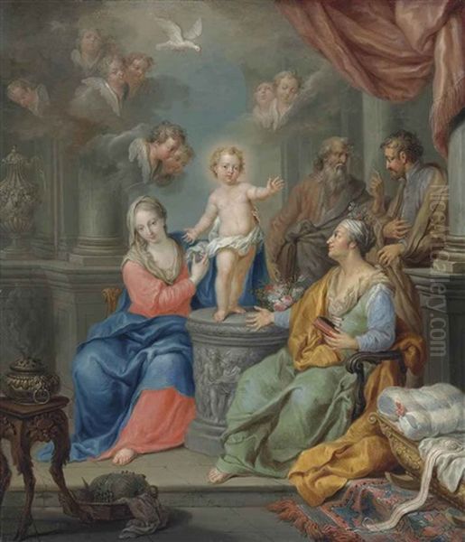 The Holy Family Oil Painting by Franz Christoph Janneck