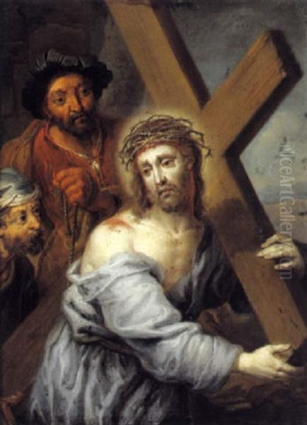 Christus Tragt Das Kreuz Oil Painting by Franz Christoph Janneck