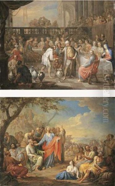 The Marriage At Cana Oil Painting by Franz Christoph Janneck