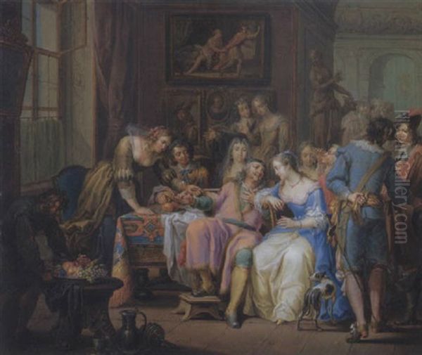 Das Fest Im Schloss Oil Painting by Franz Christoph Janneck