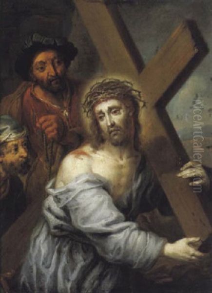 Christus Tragt Das Kreuz Oil Painting by Franz Christoph Janneck