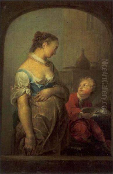 Le Dejeuner De L'enfant Oil Painting by Franz Christoph Janneck