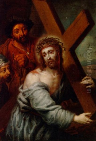 Christ Carrying The Cross Oil Painting by Franz Christoph Janneck