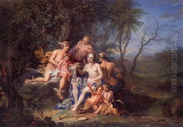 Die Erziehung Des Bacchus Oil Painting by Franz Christoph Janneck