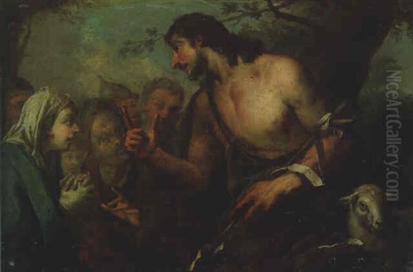 The Preaching Of Saint John The Baptist Oil Painting by Franz Christoph Janneck