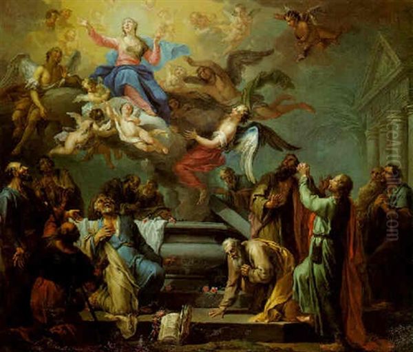 The Assumption Of The Virgin Oil Painting by Franz Christoph Janneck