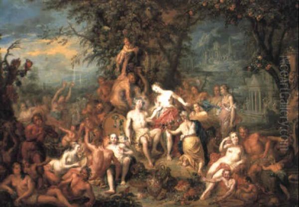 A Bacchanal Oil Painting by Franz Christoph Janneck