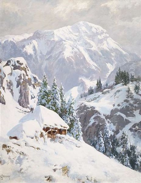 Die Rax An Der Steirisch-niederosterreichischen Grenze, Von Der Schneealpe Aus Gesehen Oil Painting by Georg Janny