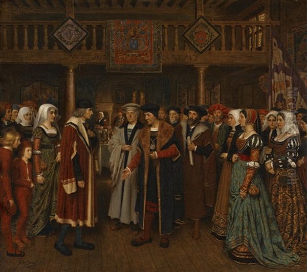 The Reception Of Quentin Metsys Into The Guild Of St. Luke Of Antwerp In 1520 by Edouard De Jans