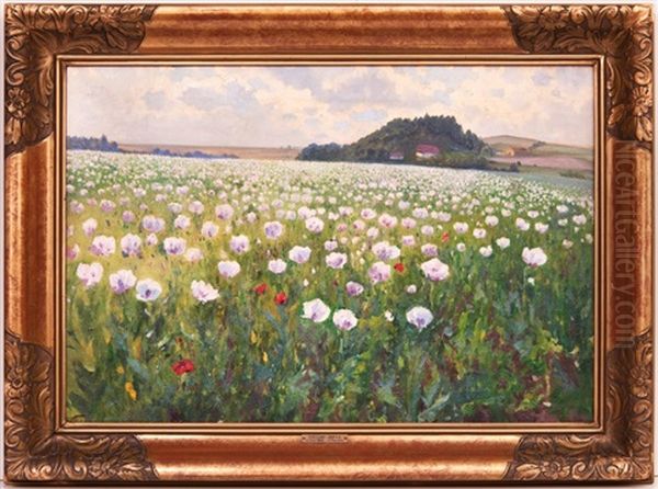 Blooming Meadow Oil Painting by Vaclav Jansa