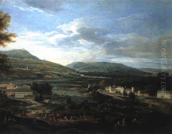 Blick Von Der Gonzaga-bastei Oder Dem Vorgelagerten Ravelin Des Fischertores Auf Den Nordwesten Von Wien Oil Painting by Laurens Janscha