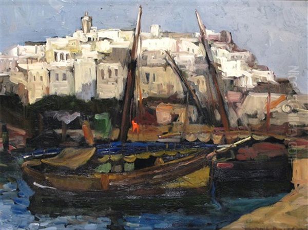 Tangiers Fishing Harbour Oil Painting by Dirk Jansen