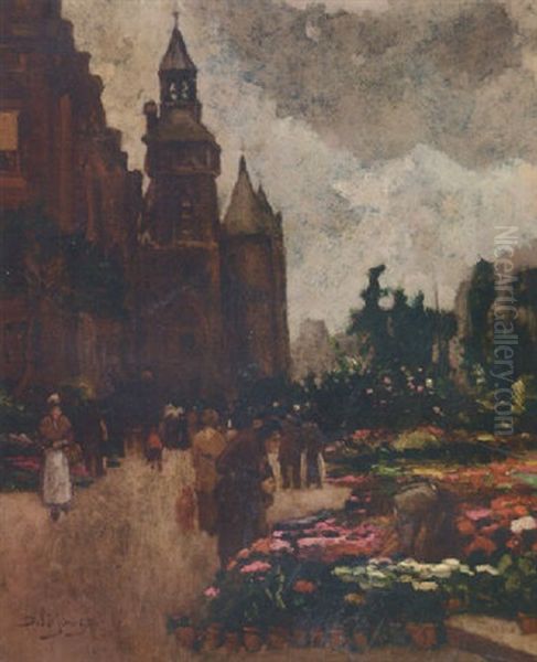 The Flower Market Oil Painting by Dirk Jansen