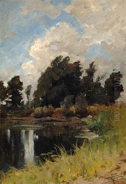 Forest Fen Oil Painting by Hendrik Willebrord Jansen