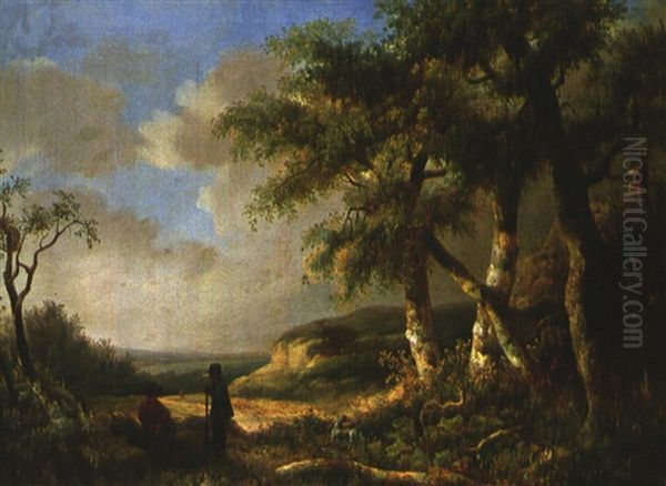 Landschaft Mit Rastender Reisigtragerin by Johannes Mauritz Jansen