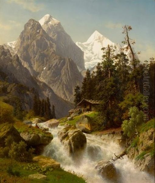 Alpine Waters Oil Painting by Joseph Jansen