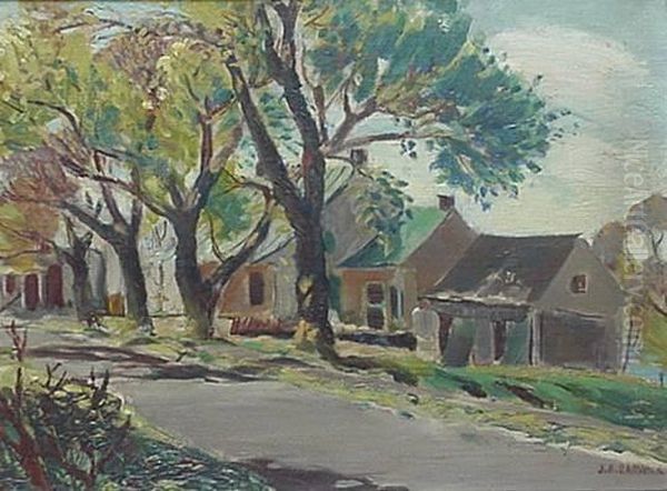 Summer Street Scene- Oil Painting by John Barwick