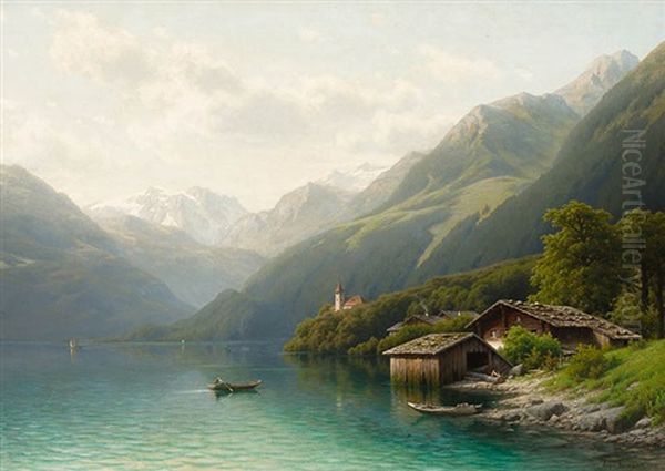 Am Brienzer See In Der Schweiz Oil Painting by Joseph Jansen