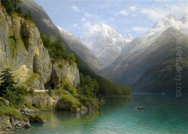 Blick Auf Den Vierwaldstattersee Oil Painting by Joseph Jansen