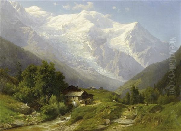 Das Mont Blanc Bergmassiv In Den Savoyen Oil Painting by Joseph Jansen