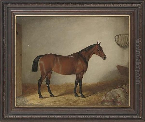 A Favourite Hunter Oil Painting by John Barwick