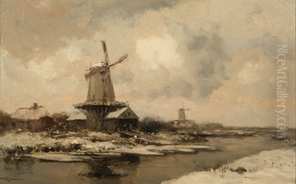 Sawing Mills Oil Painting by Willem George Frederik Jansen