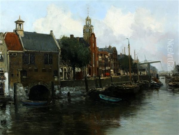 Delfshaven Rotterdam Oil Painting by Willem George Frederik Jansen