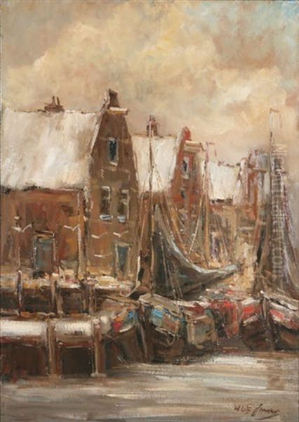 Petit Port En Frise Oil Painting by Willem George Frederik Jansen