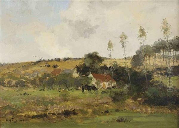 A House In A Hilly Landscape Oil Painting by Willem George Frederik Jansen