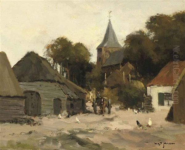 A Street In Garderen Oil Painting by Willem George Frederik Jansen