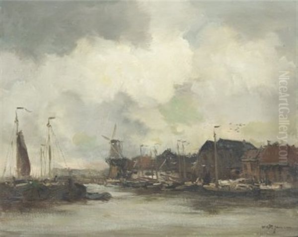 Haven - Segelbatshamn Oil Painting by Willem George Frederik Jansen