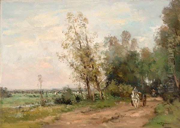 A Summer Afternoon Oil Painting by Willem George Frederik Jansen