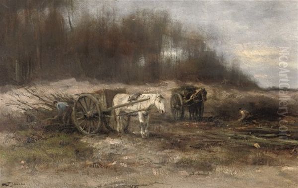 Gathering Wood Oil Painting by Willem George Frederik Jansen