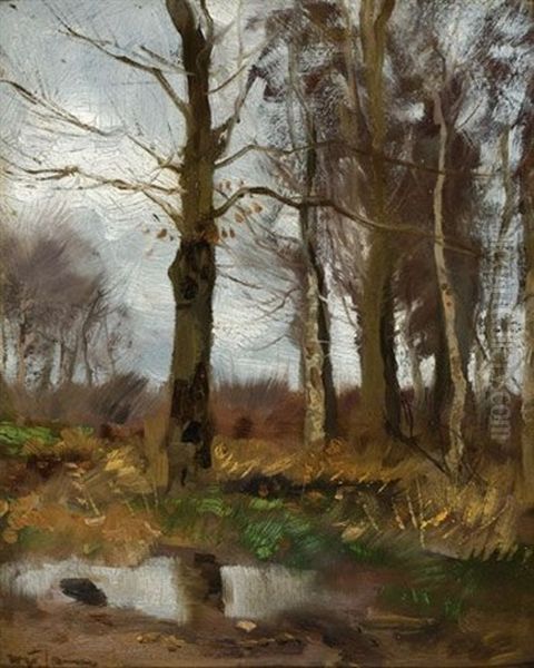 A Forest In Autumn Oil Painting by Willem George Frederik Jansen