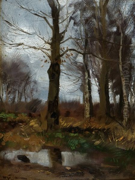 View Of A Forrest Oil Painting by Willem George Frederik Jansen