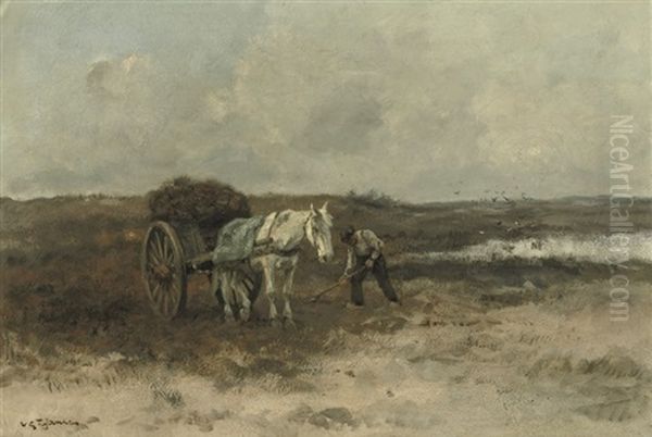 Plaggensteken: Working The Field Oil Painting by Willem George Frederik Jansen